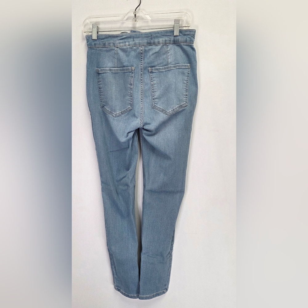 Free People Lace Up Light Wash High Rise Skinny Jeans Size 28 - Picture 2 of 4